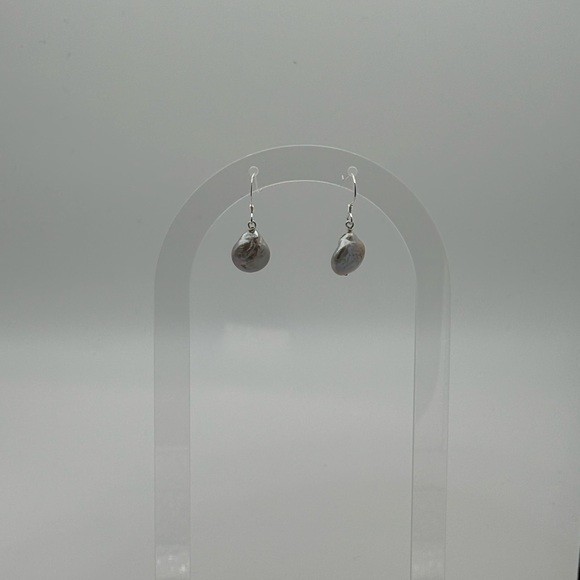 Freshwater earrings with sterling silver - Picture 2 of 2